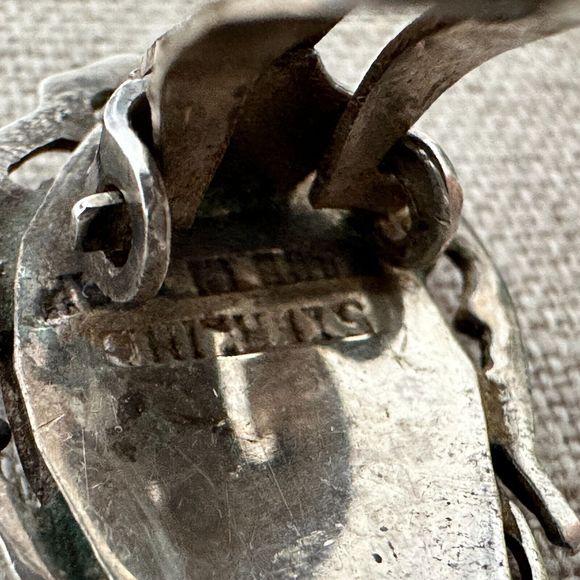 Vintage Siam Dancer Sterling Silver Black Niello Enamel Earrings Clip-on 50's - Picture 3 of 16